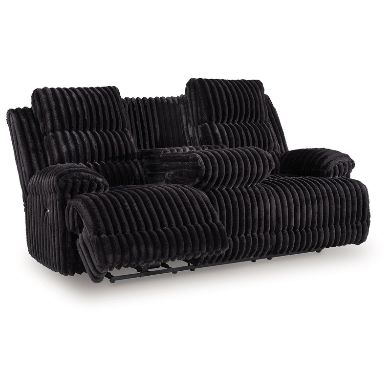 Rhine Falls – Onyx – Reclining Power Sofa With Drop Down Table