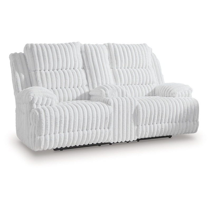 Rhines Falls – Alloy – Double Reclining Power Loveseat With Console
