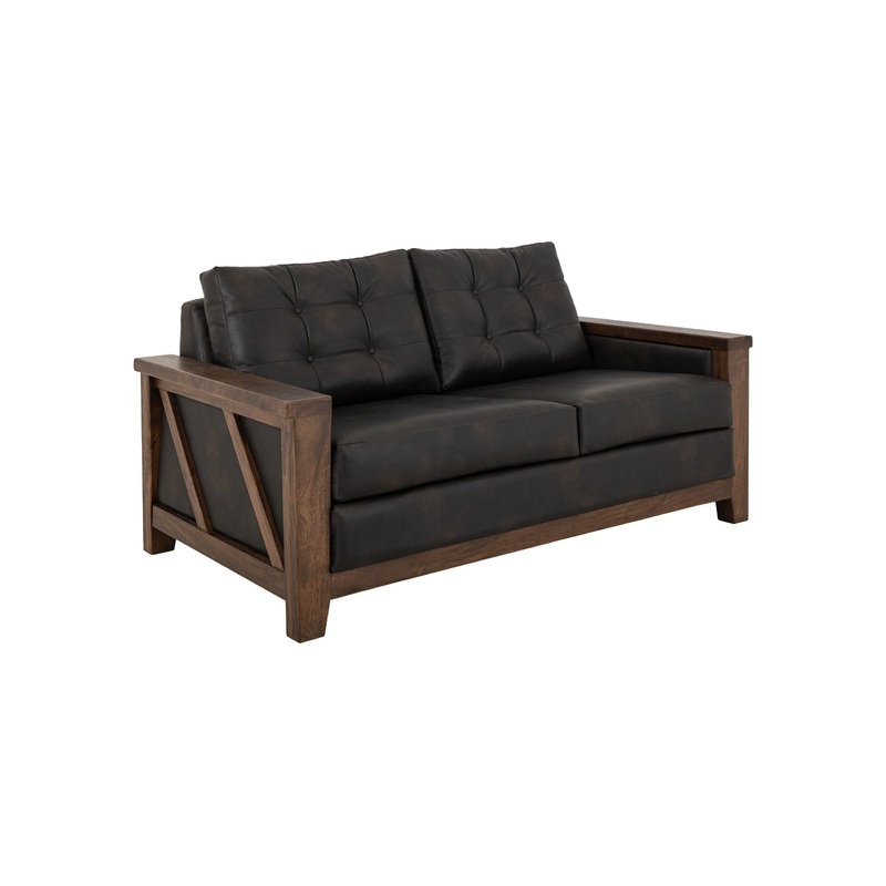 Walnut – Loveseat – Licorice Black