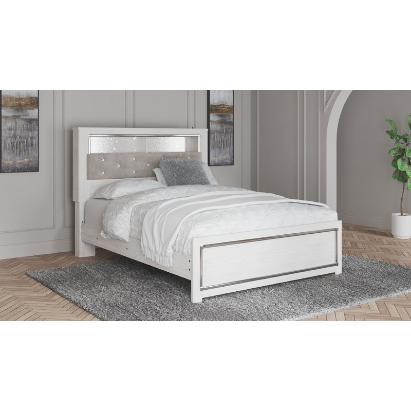 Altyra – Bookcase Bed|White|Queen|King