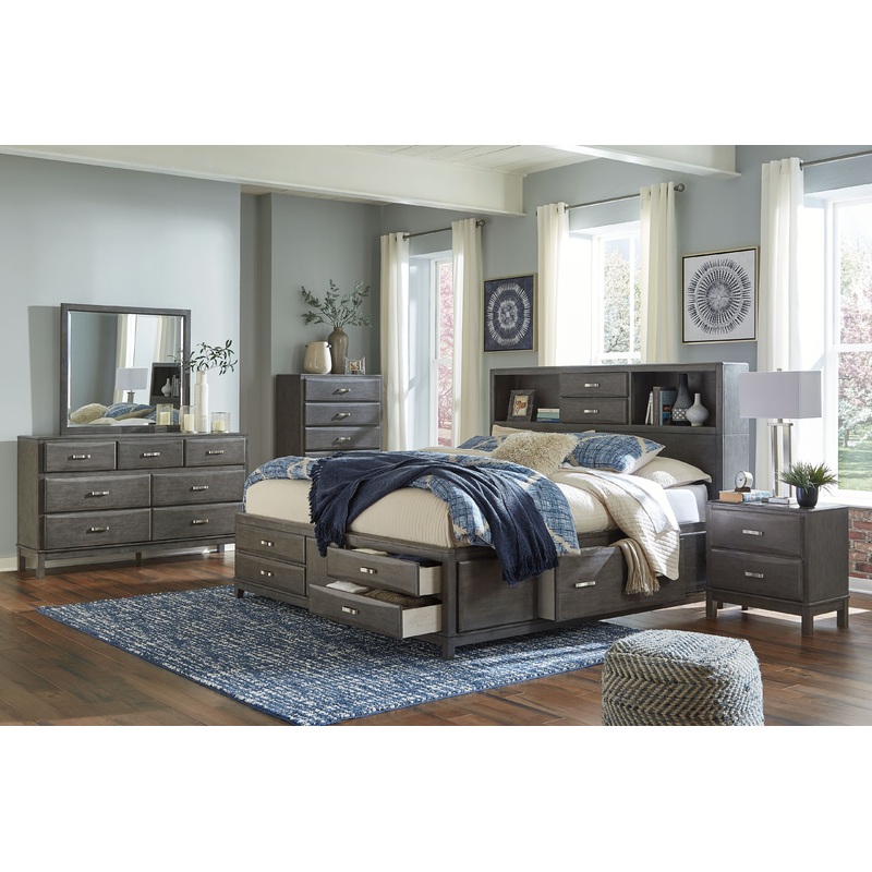 Caitbrook – Bedroom Set|Gray|6 Pc. – Dresser, Mirror, Chest, Storage Bed|8 Pc. – Dresser, Mirror, Chest, Storage Bed, 2 Nightstands|5 Pc. – Dresser, Mirror, Storage Bed|7 Pc. – Dresser, Mirror, Storage Bed, 2 Nightstands