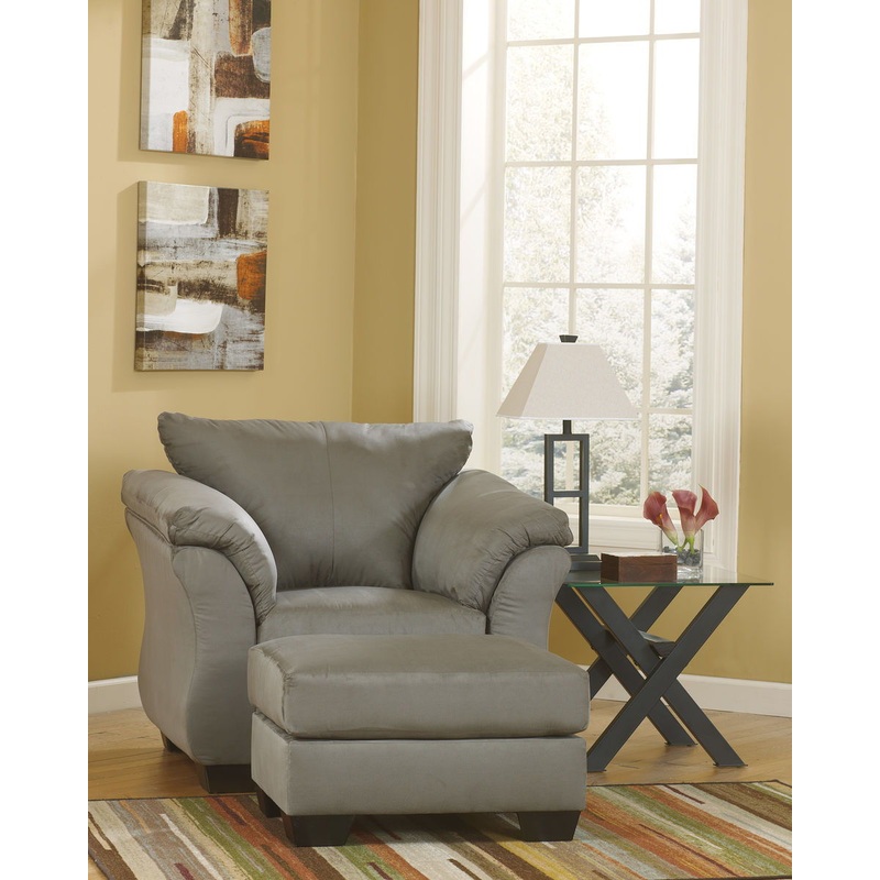 Darcy – Chair With Ottoman|Dark Gray|Blue|Black