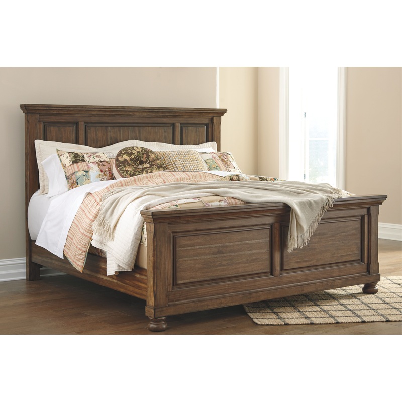 Flynnter – Panel Bed|Light Brown|Queen|King