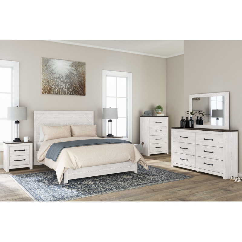 Gerridan – Panel Bedroom Set|White|5 Pc. – Dresser, Mirror, Chest, Panel Bed|7 Pc. – Dresser, Mirror, Chest, Panel Bed, 2 Nightstands|4 Pc. – Dresser, Mirror, Panel Bed|6 Pc. – Dresser, Mirror, Panel Bed, 2 Nightstands