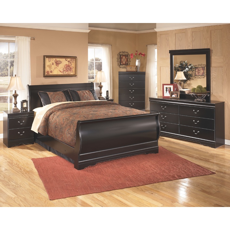 Huey Vineyard – Bedroom Set|Black|6 Pc. – Dresser, Mirror, Chest, Sleigh Bed|7 Pc. – Dresser, Mirror, Chest, Sleigh Bed, Nightstand|5 Pc. – Dresser, Mirror, Sleigh Bed|7 Pc. – Dresser, Mirror, Sleigh Bed, 2 Nightstands