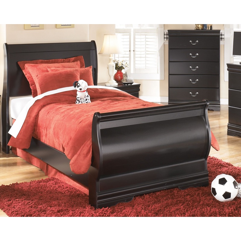 Huey Vineyard – Sleigh Bed|Black|Twin|Queen|Full