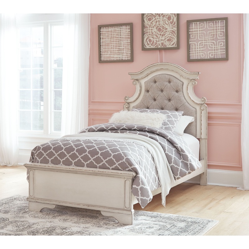 Realyn – Panel Bed|White|Twin|Full