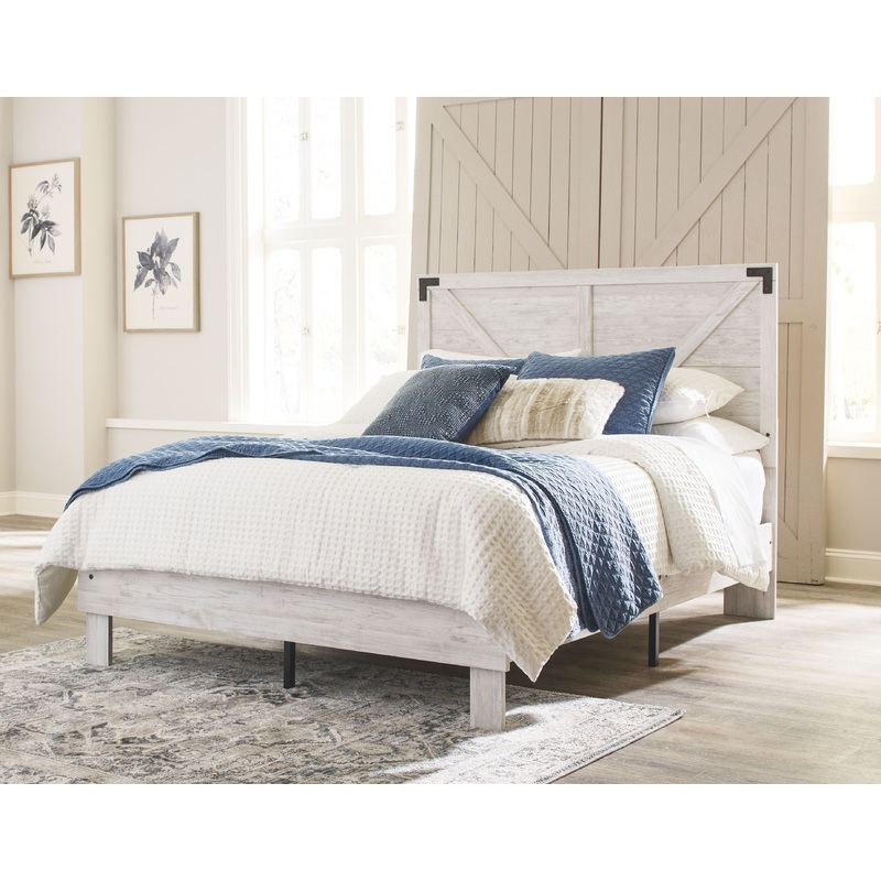 Shawburn – Panel Bed|Light Brown|Full|Queen