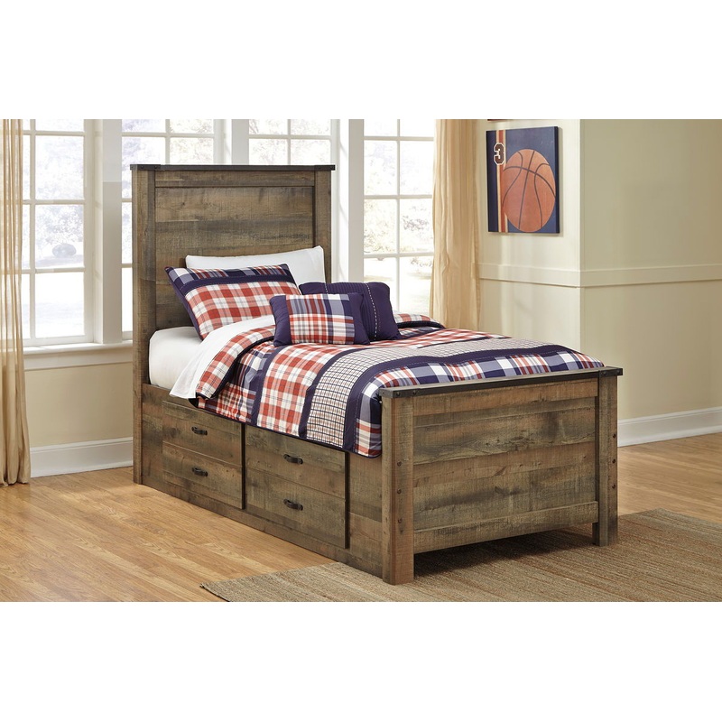 Trinell – Panel Bed|Dark Brown|Twin|Queen|King|Full