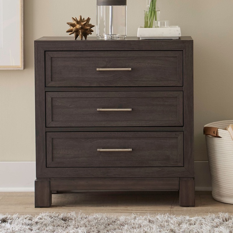 Modern Edge – Nightstand With Charging Station – Brown