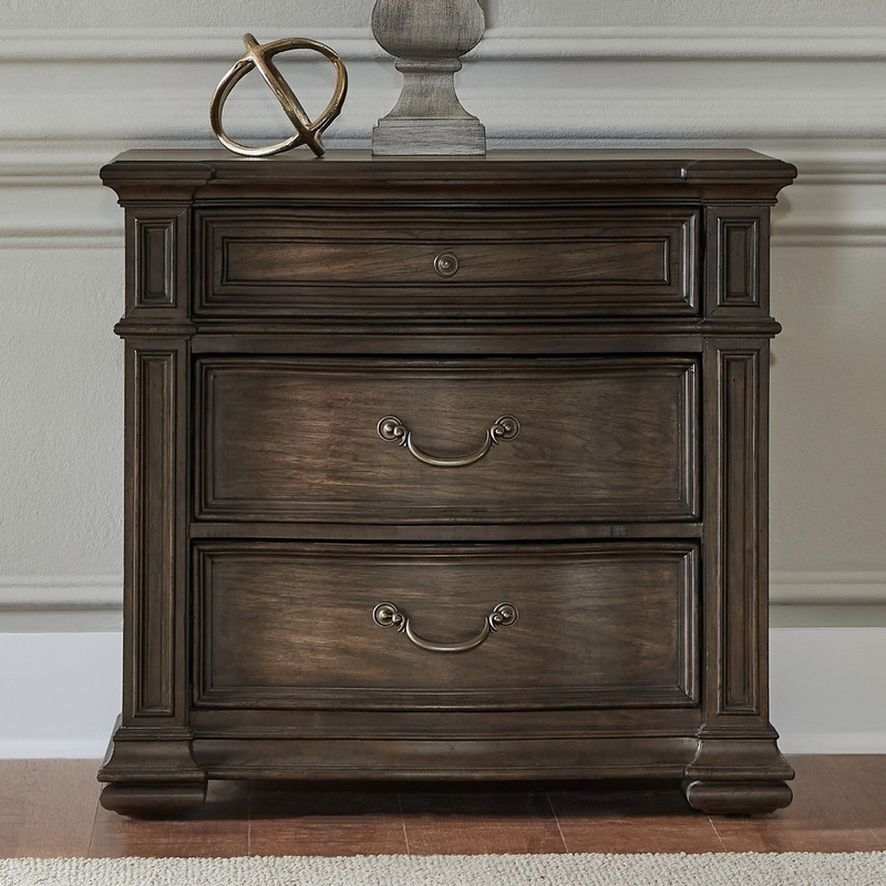 Provence Park – Bedside Chest With Charging Station – Brown