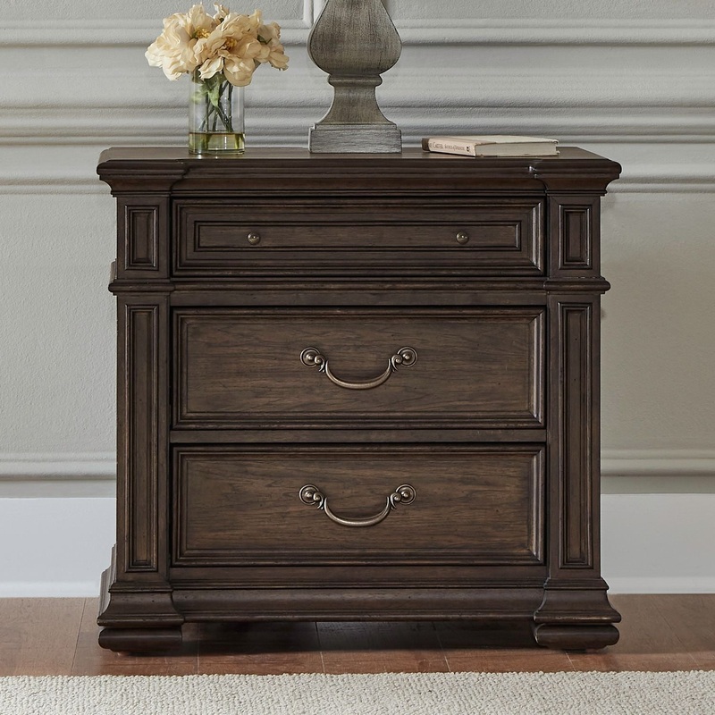 Provence Park – Nightstand With Charging Station – Brown