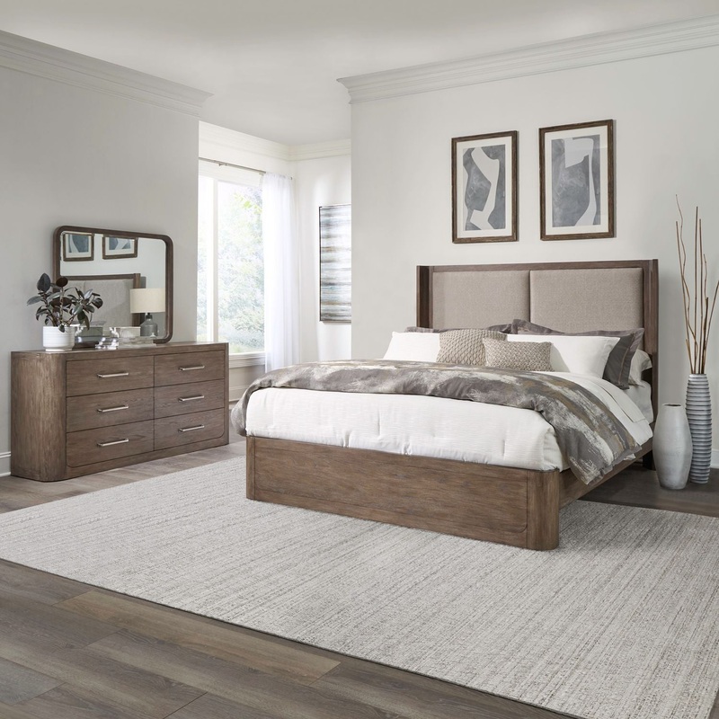 South Bend – Shelter Bed Set|Light Brown|3 Pc. Bed, Dresser, Mirror|4 Pc. Bed, Dresser, Mirror, Chest|5 Pc. Bed, Dresser, Mirror, Chest, Nightstand|4 Pc. Bed, Dresser, Mirror, Nightstand