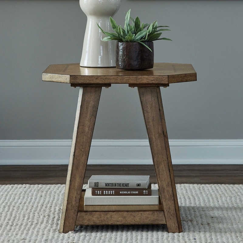Carolina Park – Octagonal End Table – Brown