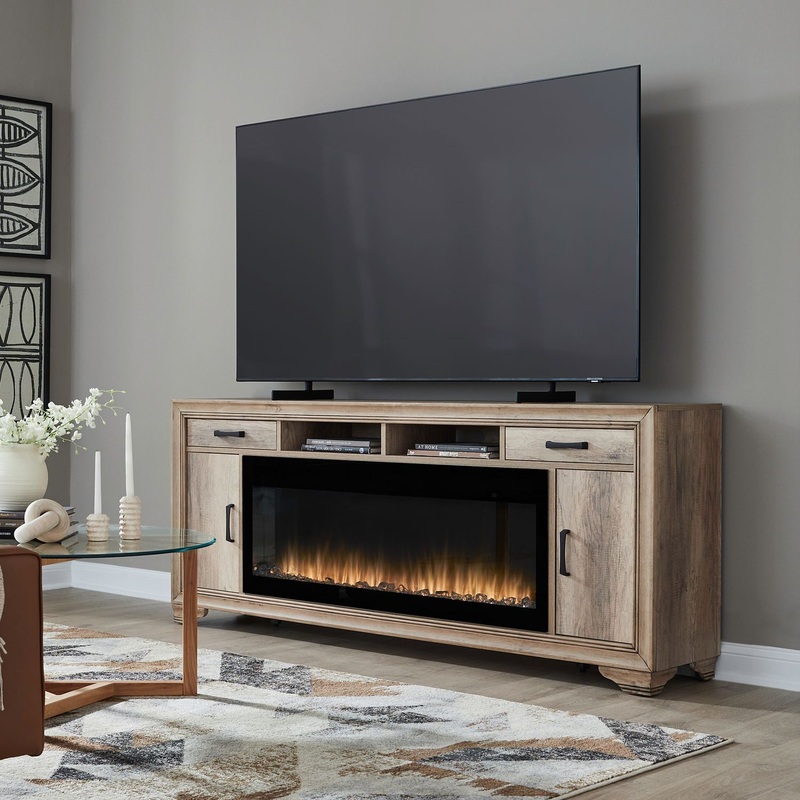 Fireplace TV Consoles – 439 78 Console With Fire FT – Brown