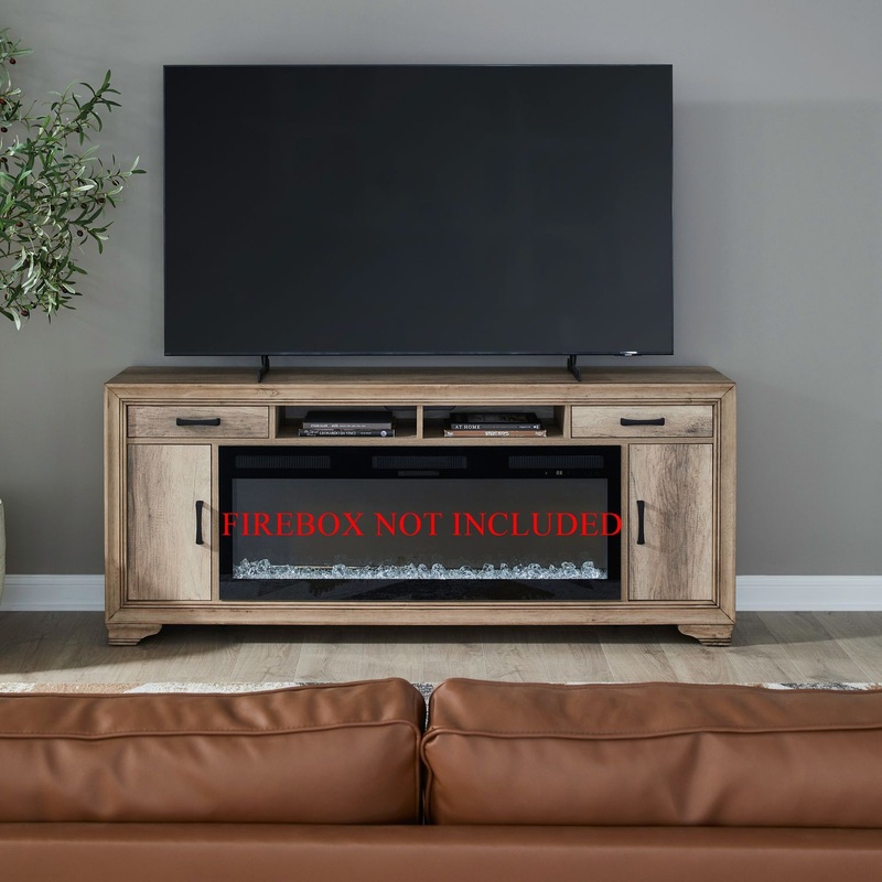 Fireplace TV Consoles – 78 Fireplace TV Console – Brown