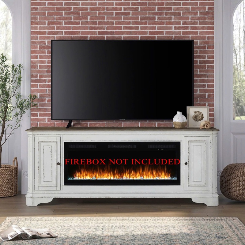 Fireplace TV Consoles – 82 Fireplace TV Console – Brown