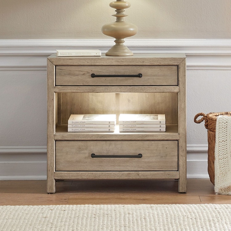 Proximity Place – Bedside Chest With Charging Station – Brown