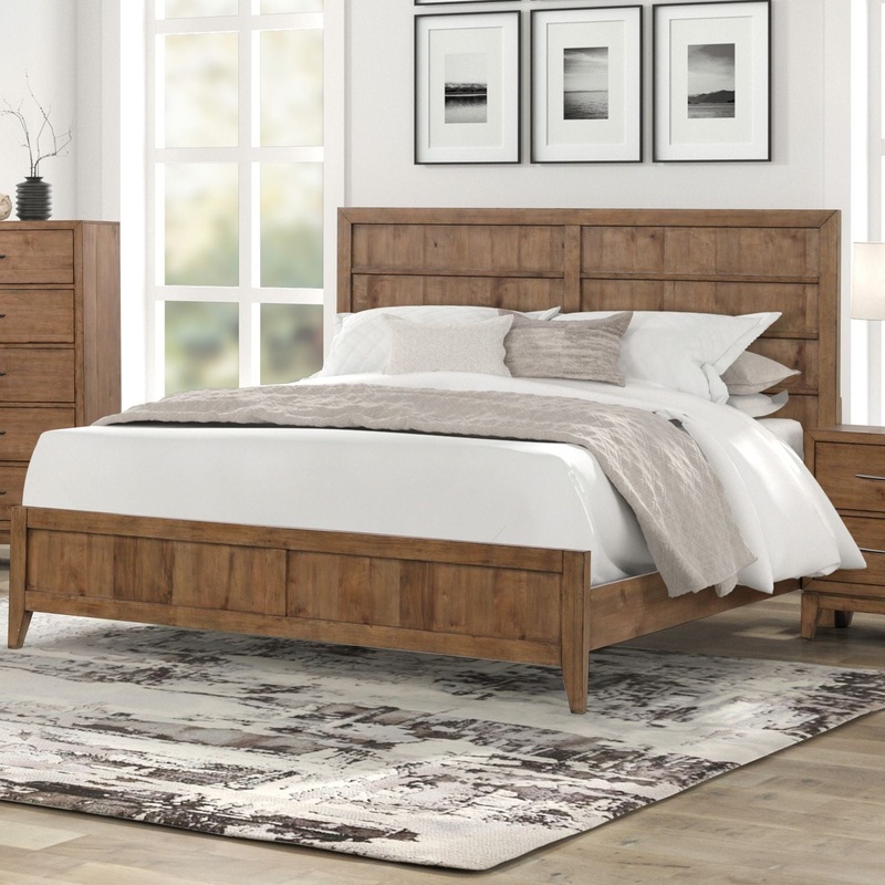 Shaker Lakes – Panel Bed|Light Brown|California King|King|Queen