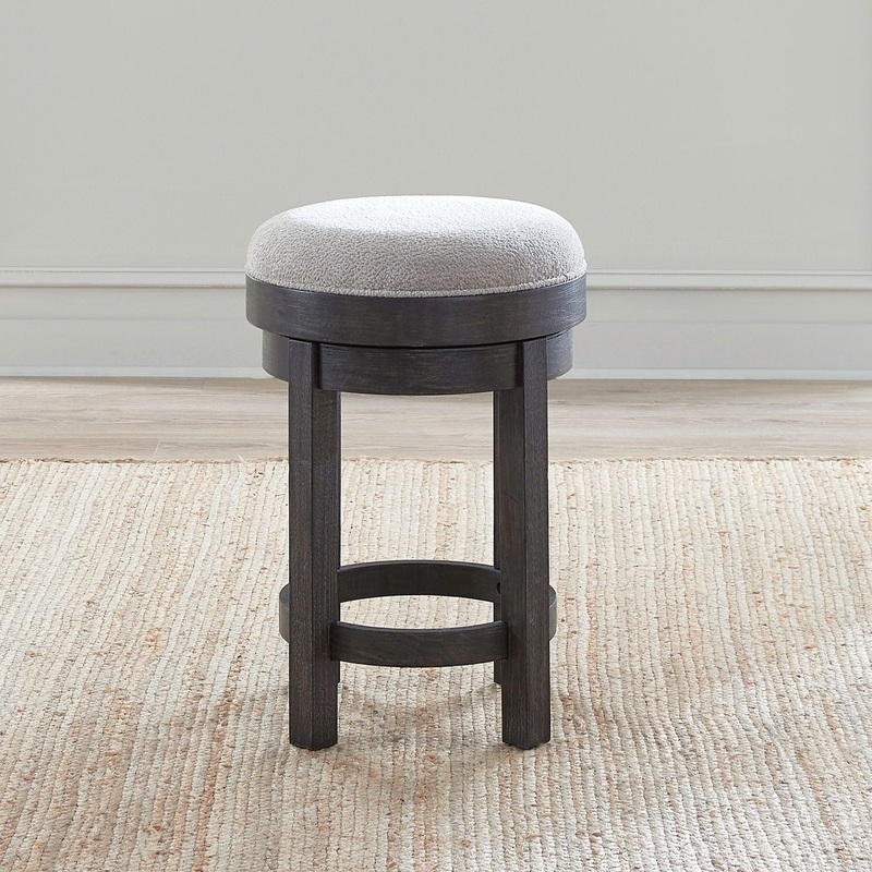 Weston – Upholstered Swivel Console Stool (RTA) – Brown