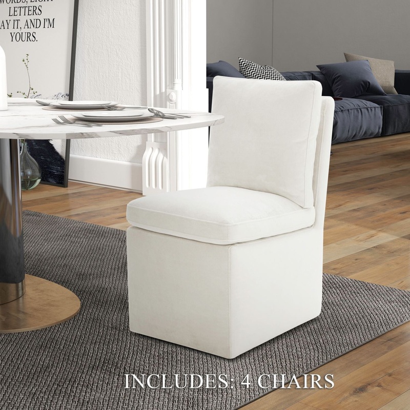 Accent Dining – Accent Dining Chairs With Casters (Set of 4)
