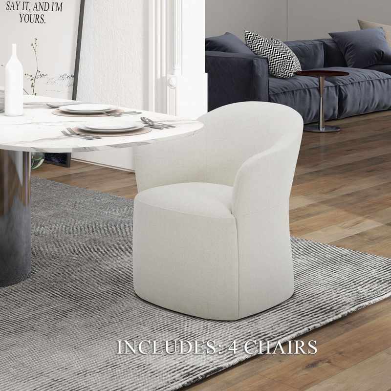 Accent Dining – Dining Chairs With Casters (Set of 4)