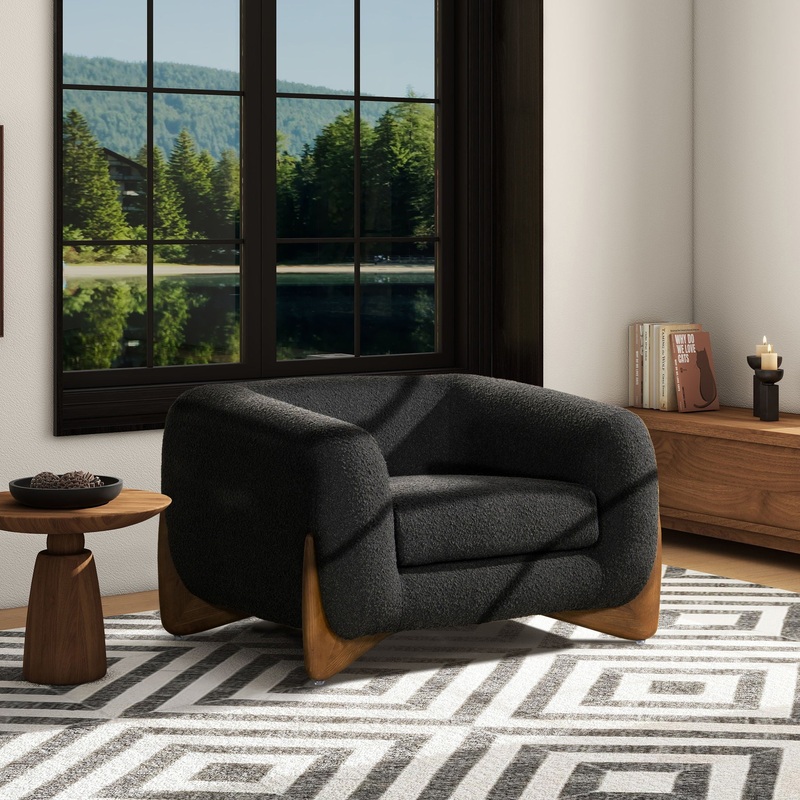 Alpine – Sherpa Arm Chair|Black|White