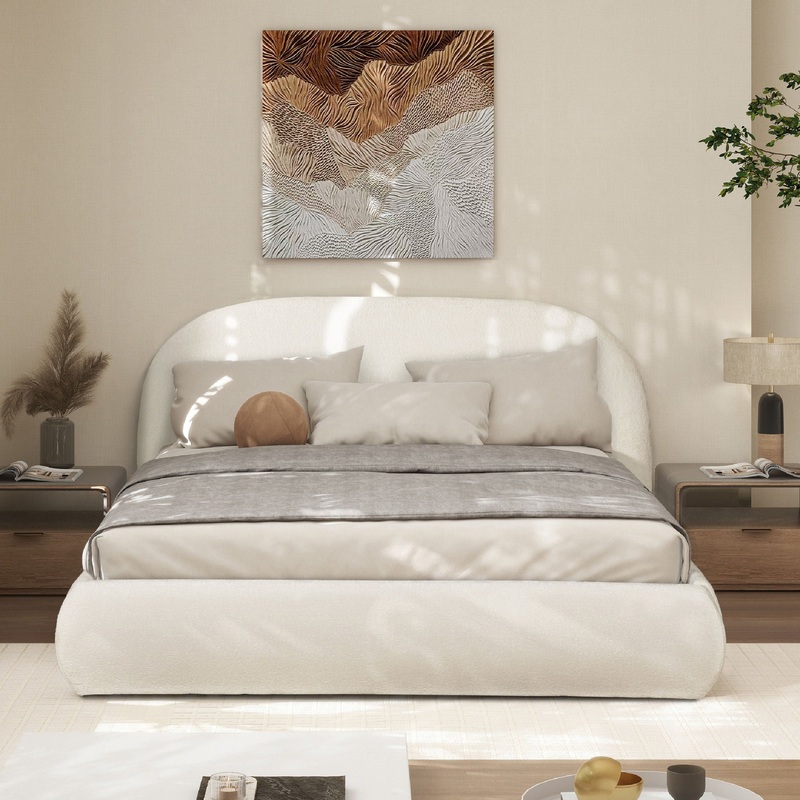 Archie Puffy Grounded – Upholstered Platform Bed