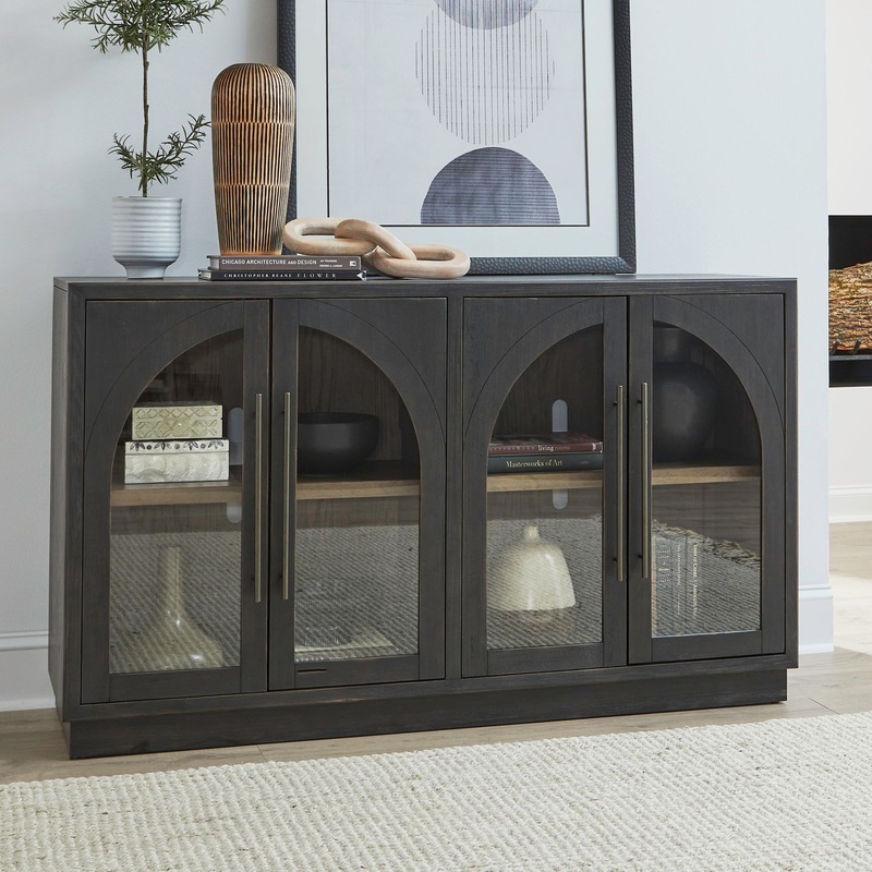 Archway – Accent Cabinet|Black|4 Doors|2 Doors