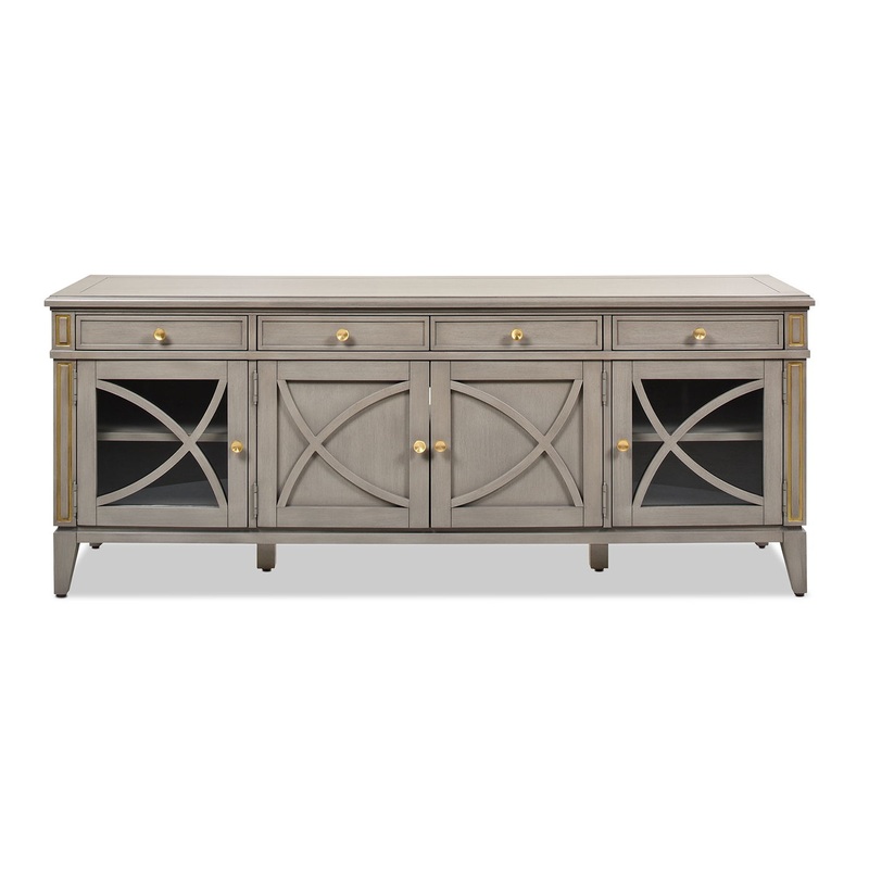 Dauphin – TV Stand Storage Display Console Table – Gray Cashmere