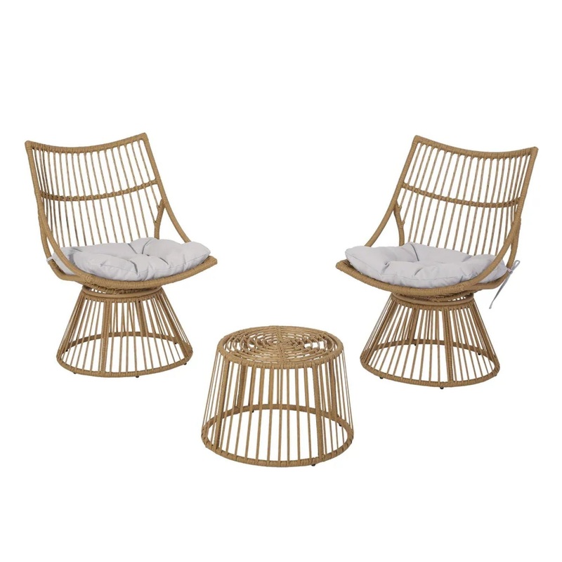 Elaine – Chair & Side Table|Light Brown|3 Pc. 2 Chairs, Table