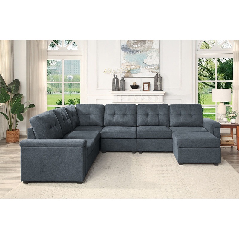 Isla – Fabric Sectional Sofa With Ottoman
