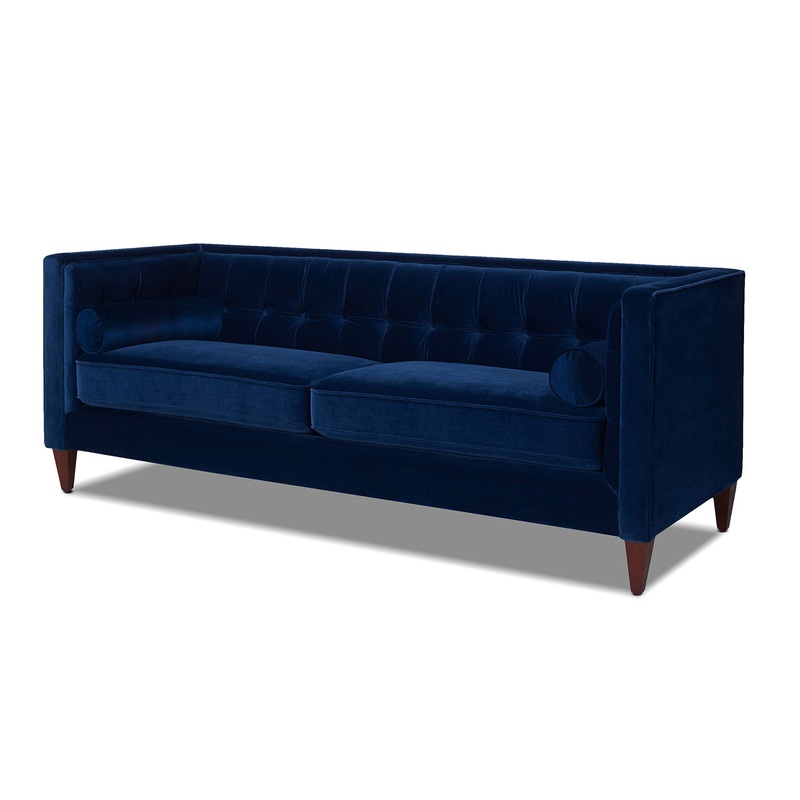 Jack – Modern Tuxedo Tufted Sofa – Navy Blue