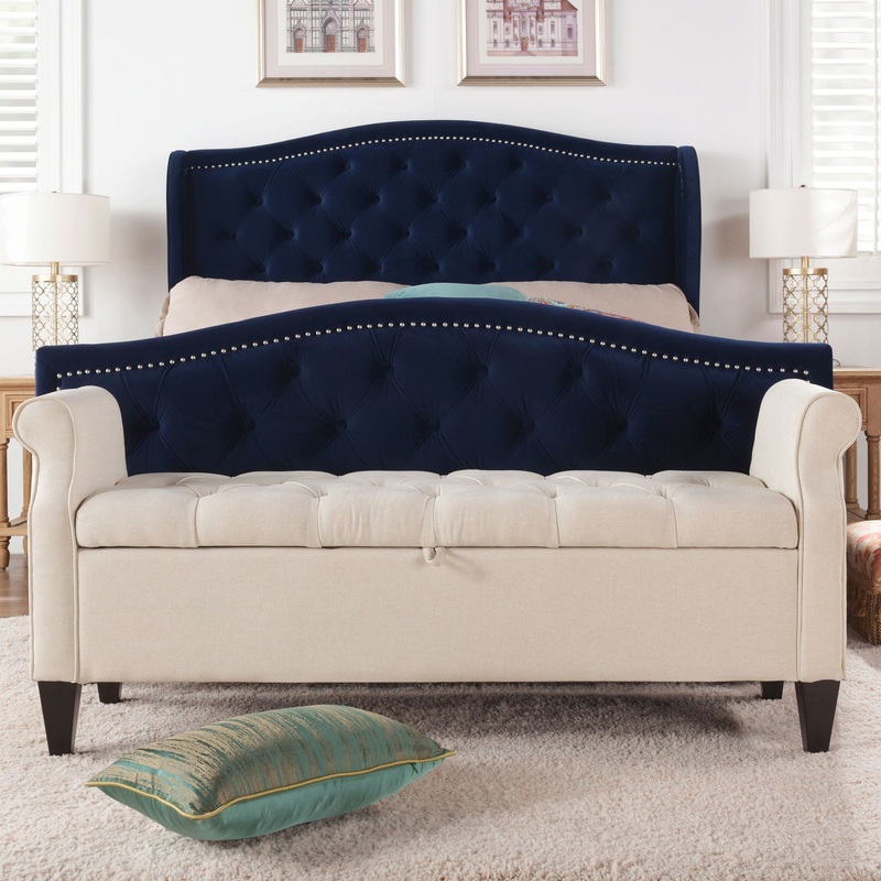 Jacqueline – Tufted Roll Arm Storage Bench