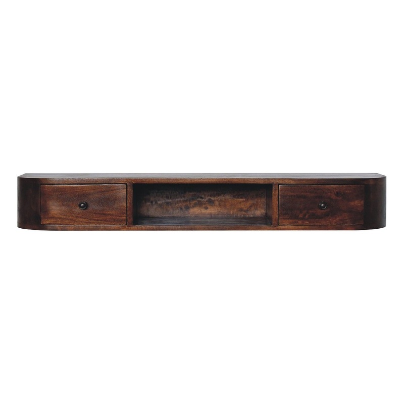 Lunar – 2 Drawer Floating Console – Chestnut