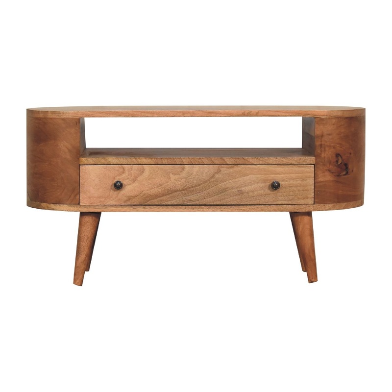 Mini Rounded Entertainment Unit – Oak