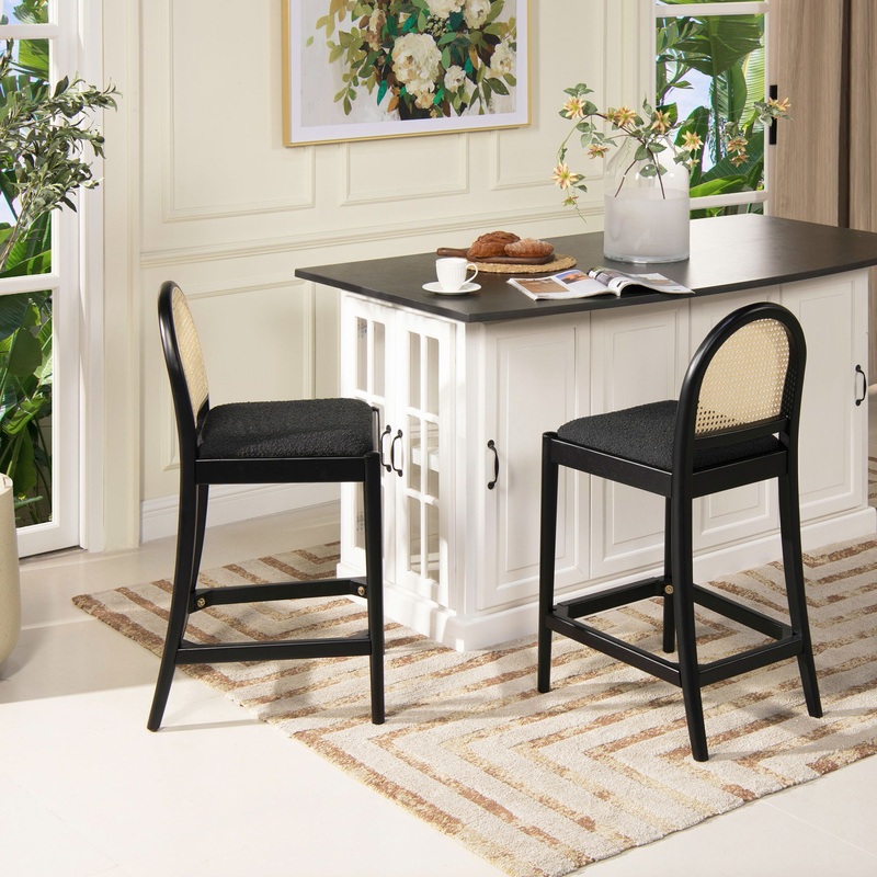 Panama – Curved Back Cane Counter Stool (Set of 2)