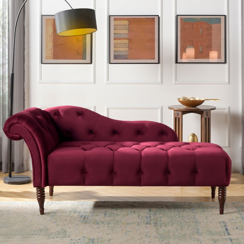 Samuel – Tufted Roll Arm Chaise Lounge