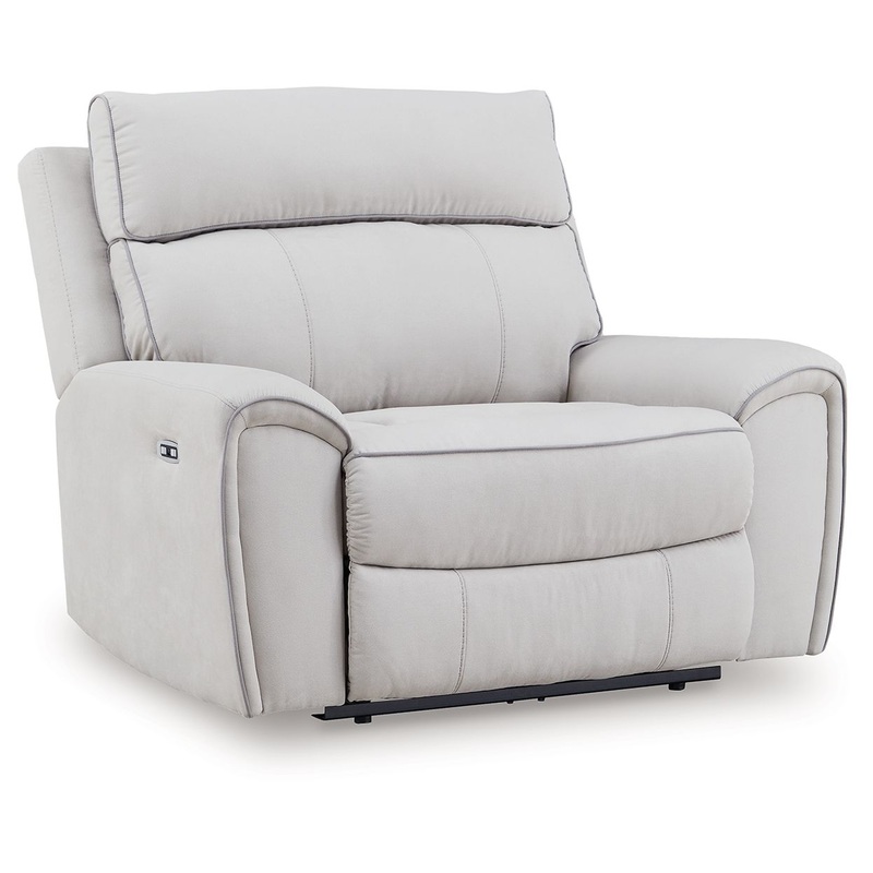 Social Pointe – Pearl / Ash – Power Recliner / Adjustable Headrest