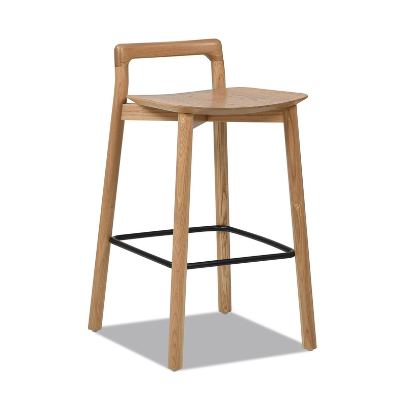 Sven – Modern Minimalist Low Back Counter Stool – Natural Blonde Ash