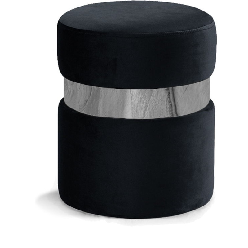 Hailey – Round Ottoman|Dark Gray|Black|Blue