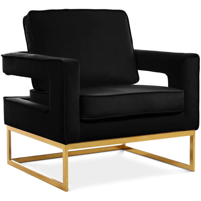 Noah – Accent Chair with Gold Legs