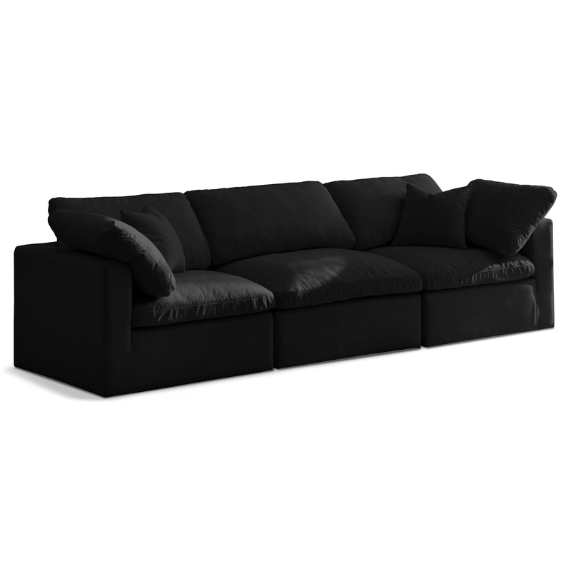 Plush – Modular 3 Seat Sofa|Black|Beige|Gray|Blue