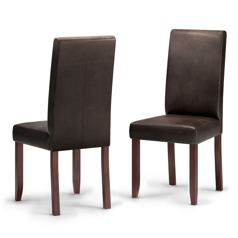 Acadian – Parson Dining Chair (Set of 2) – Distressed Brown