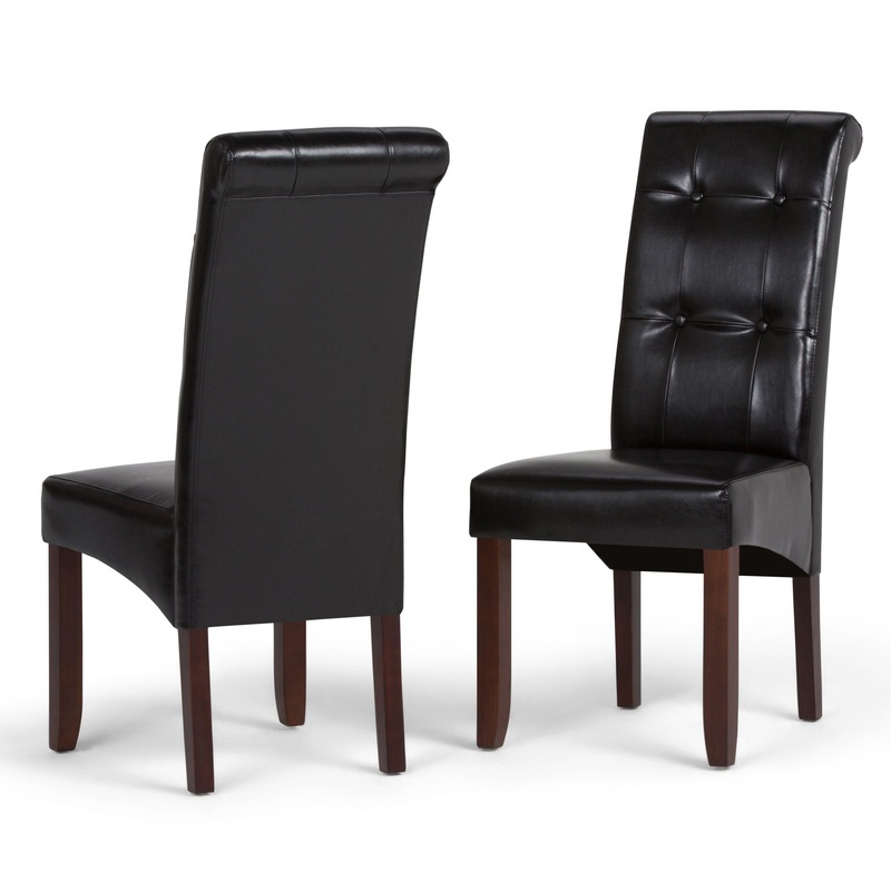 Cosmopolitan – Deluxe Tufted Parson Chair (Set of 2) – Midnight Black