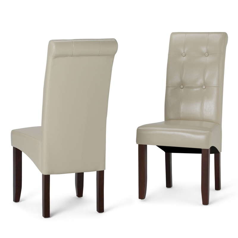Cosmopolitan – Deluxe Tufted Parson Chair (Set of 2) – Satin Cream