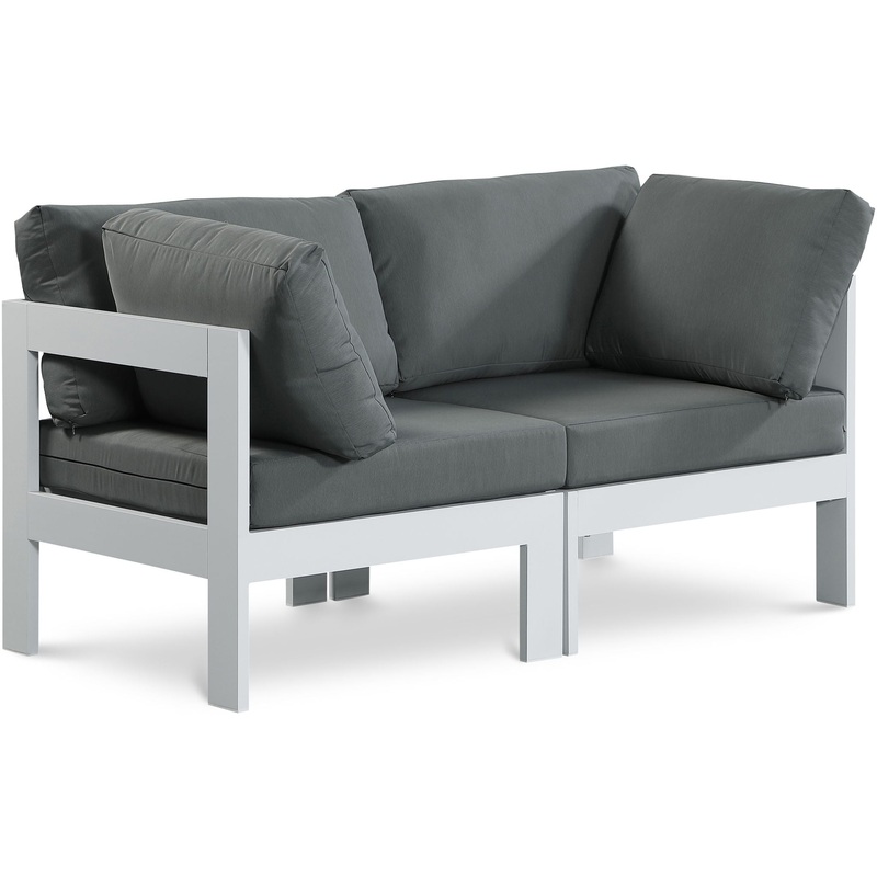 Nizuc – Outdoor Patio 2 Seat Modular Sofa With White Frame