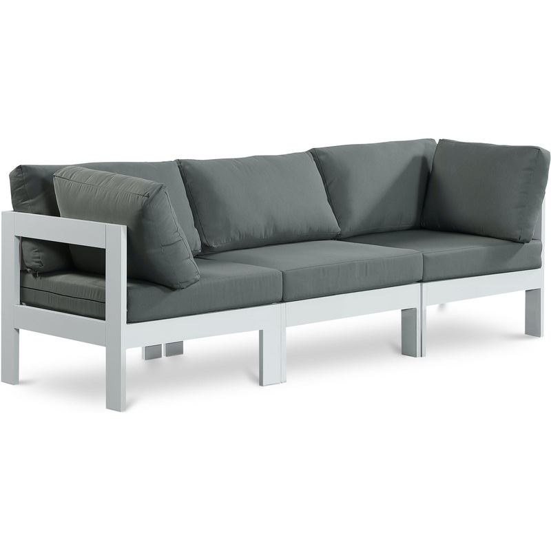 Nizuc – Outdoor Patio 3 Seat Modular Sofa With White Frame