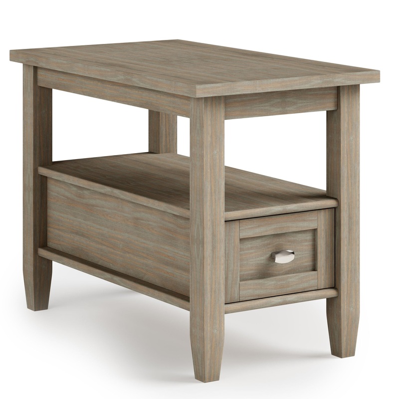 Warm Shaker – Narrow Side Table – Distressed Gray
