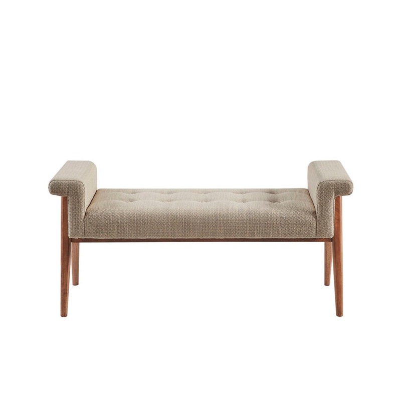 Accent Bench With Button Tufted Seat – Tan